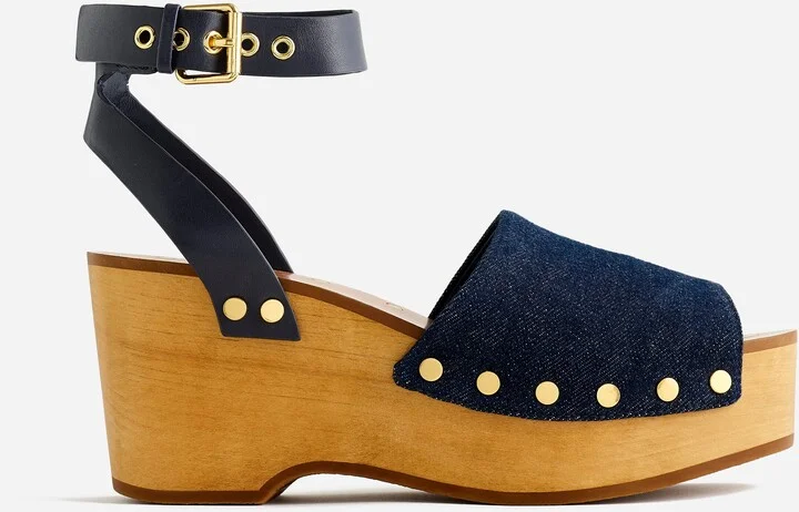 The Anouk Platform Clog Sandal in Denim