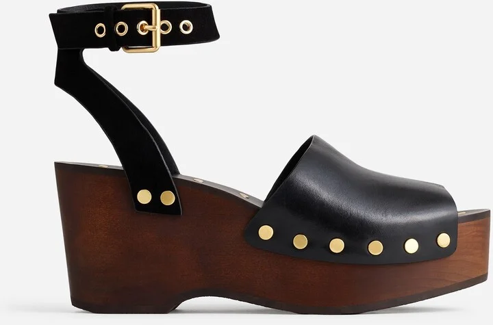 The Anouk Platform Clog Sandal in Leather