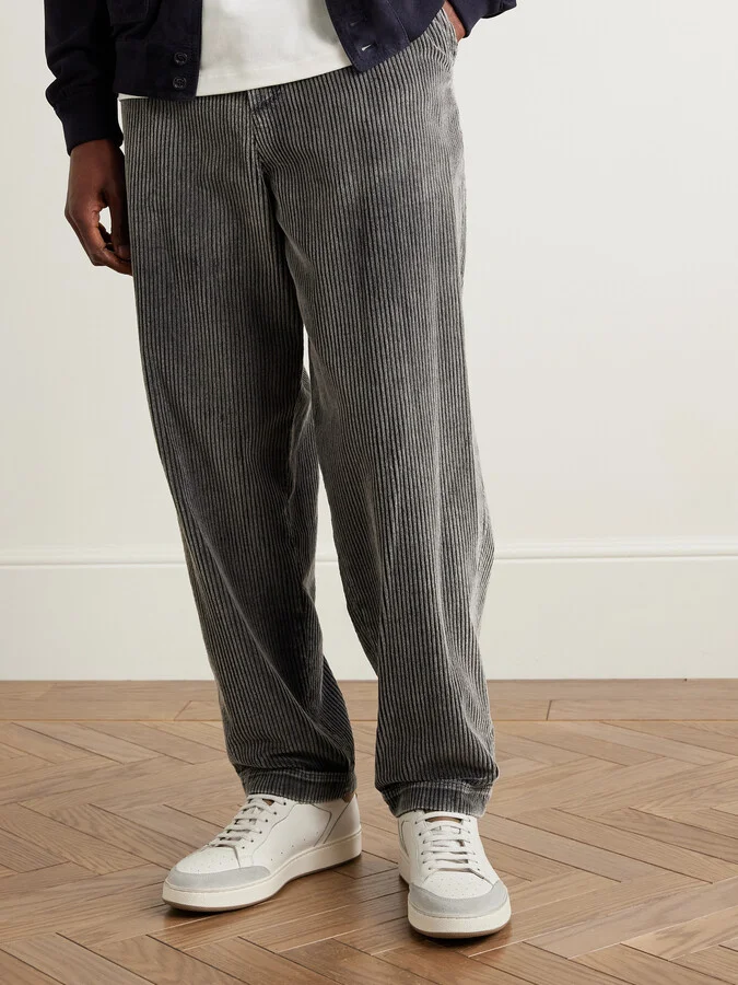 The Answer 001 Distressed Suede-Trimmed Leather Sneakers - Image 2
