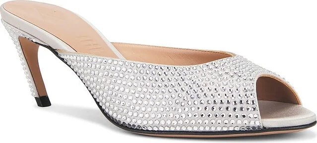 THE ATTICO Ada Mule Sandal in Metallic Silver - Image 2
