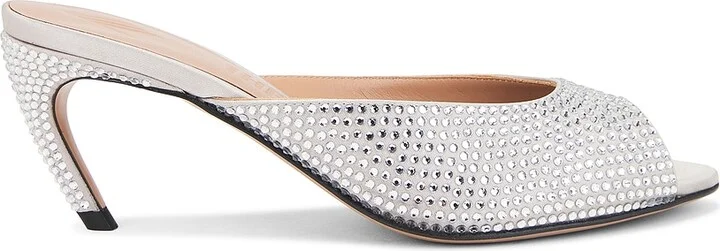 THE ATTICO Ada Mule Sandal in Metallic Silver