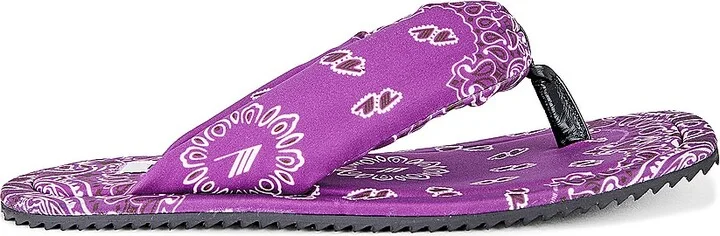 THE ATTICO Bandana Printed Indie Flat Thong Sandal in Purple