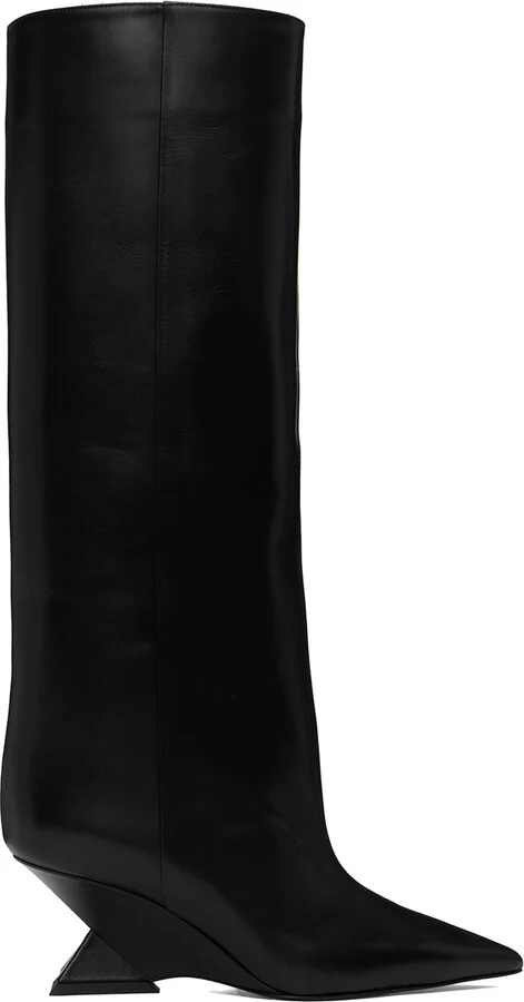 The Attico Black Cheope Tube Tall Boots
