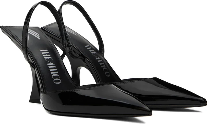 The Attico Black Ester Slingback Heels - Image 4