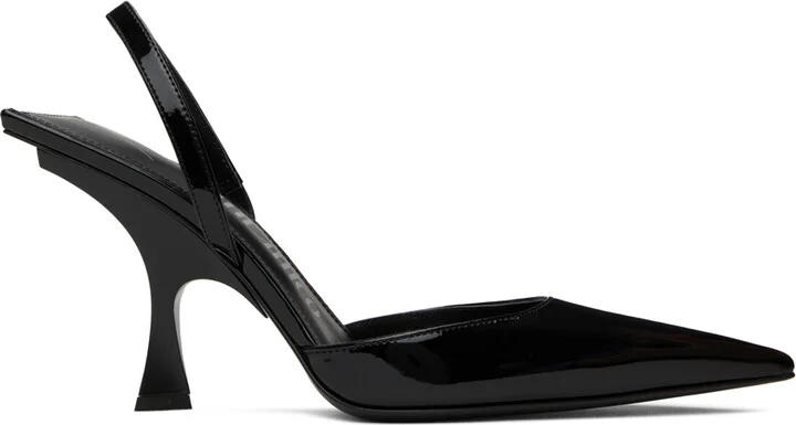 The Attico Black Ester Slingback Heels