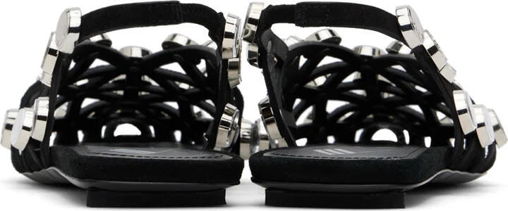 The Attico Black Grid Ballerina Flats - Image 2