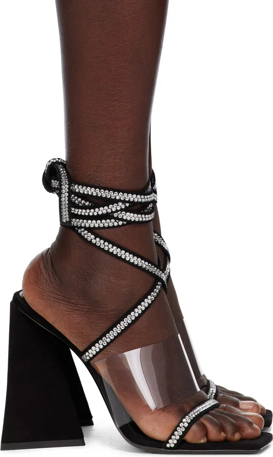 The Attico Black Isa Heeled Sandals