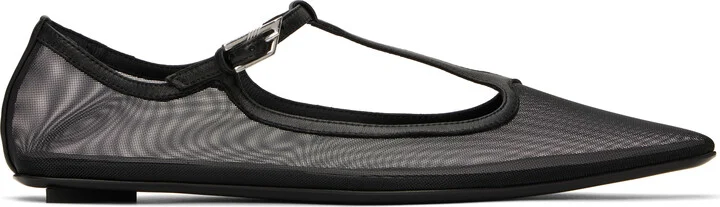 The Attico Black Juno Ballerina Flats
