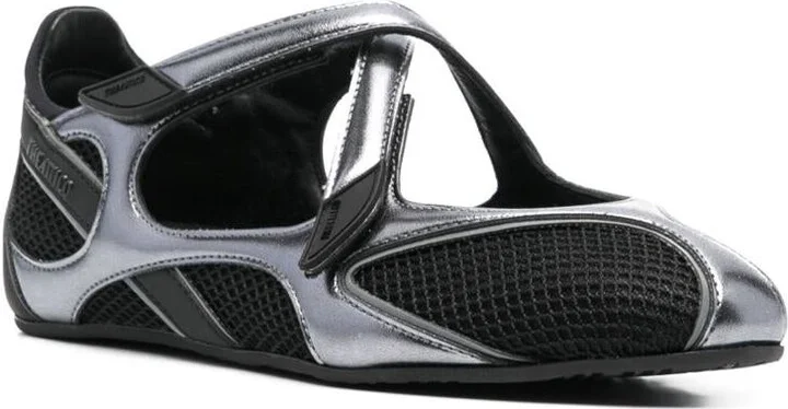 The Attico Black Leather 'Floor 01' Flats - Image 3
