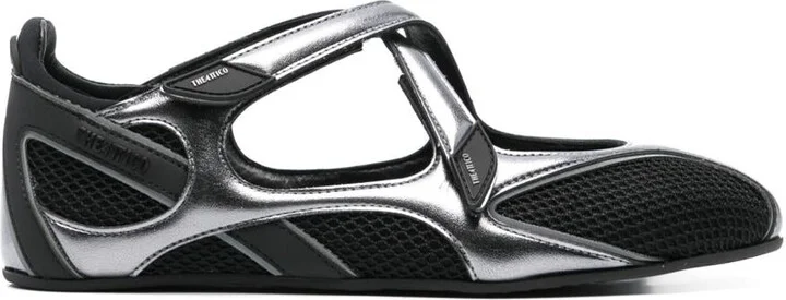 The Attico Black Leather 'Floor 01' Flats