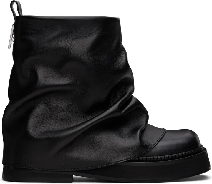The Attico Black Mini Robin Combat Boots