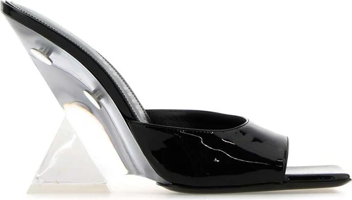 The Attico Black Patent Leather Slippers - Image 4