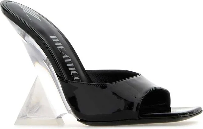 The Attico Black Patent Leather Slippers