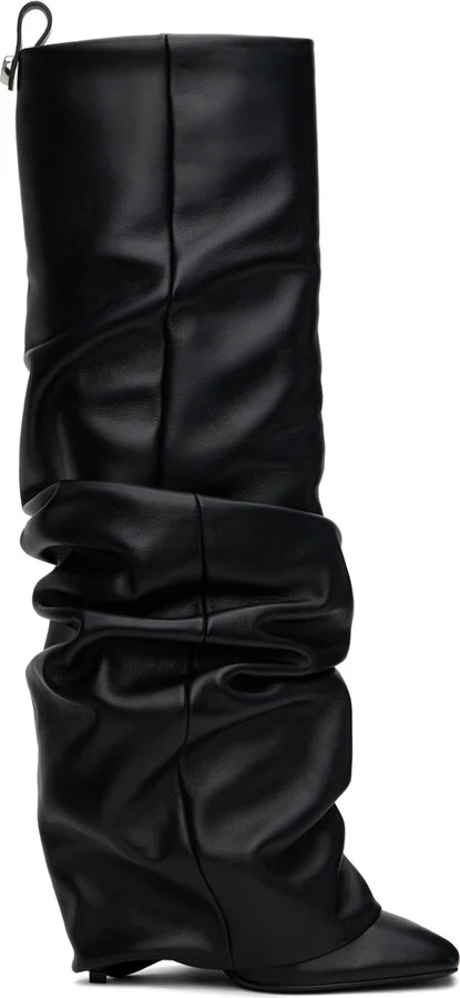 The Attico Black Rea Tube Tall Boots