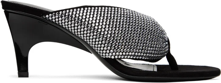 The Attico Black Rem Heeled Sandals