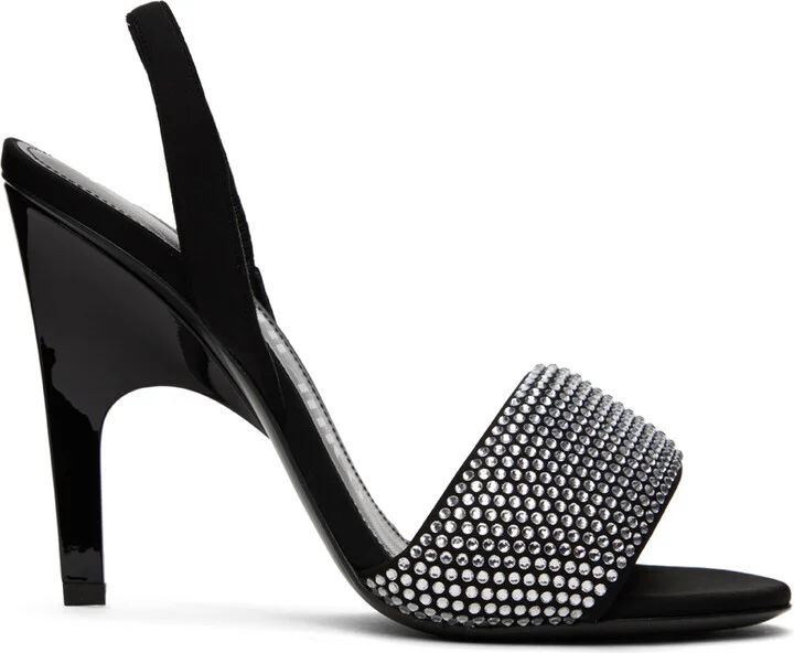 The Attico Black Rem Heeled Sandals