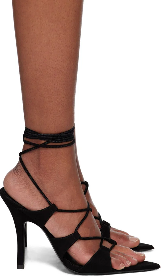 The Attico Black Renèe Heeled Sandals