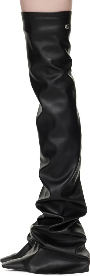 The Attico Black Robin OTK Thigh High Boots - Image 3