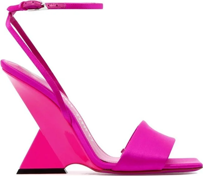 The Attico Block Heel Ankle Strapped Sandals