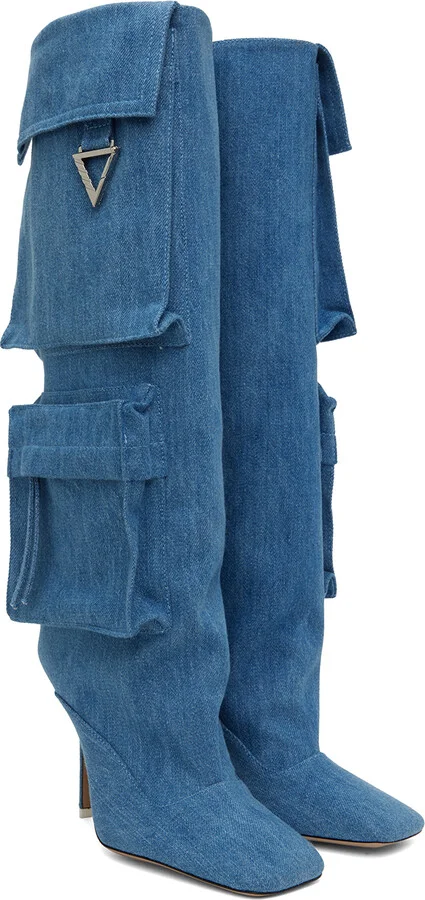 The Attico Blue Sienna Boots - Image 4