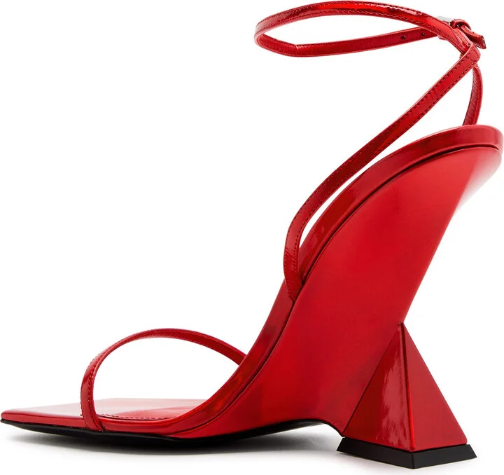 The Attico Cheope 105 Metallic Leather Sandals - Image 2