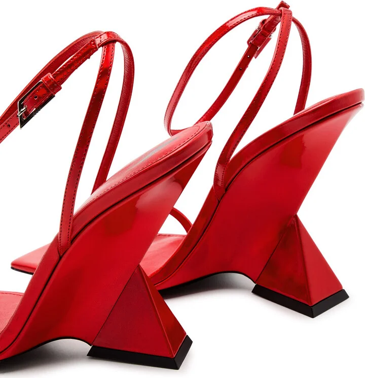 The Attico Cheope 105 Metallic Leather Sandals - Image 3