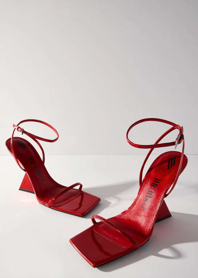 The Attico Cheope 105 Metallic Leather Sandals - Image 6