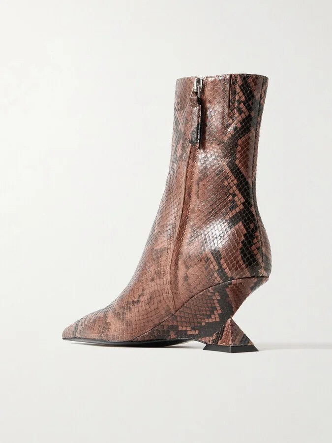 The Attico - Cheope Snake-effect Leather Ankle Boots - Animal print - Image 3