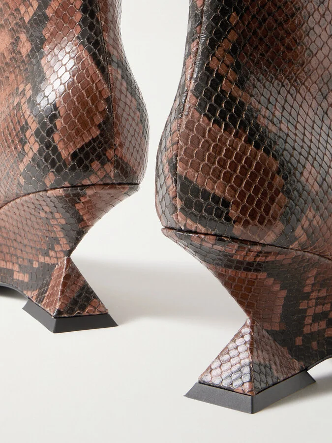 The Attico - Cheope Snake-effect Leather Ankle Boots - Animal print - Image 4