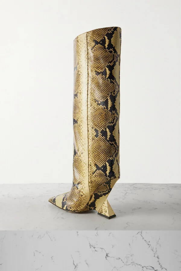 The Attico - Cheope Snake-effect Leather Knee Boots - Animal print - Image 3