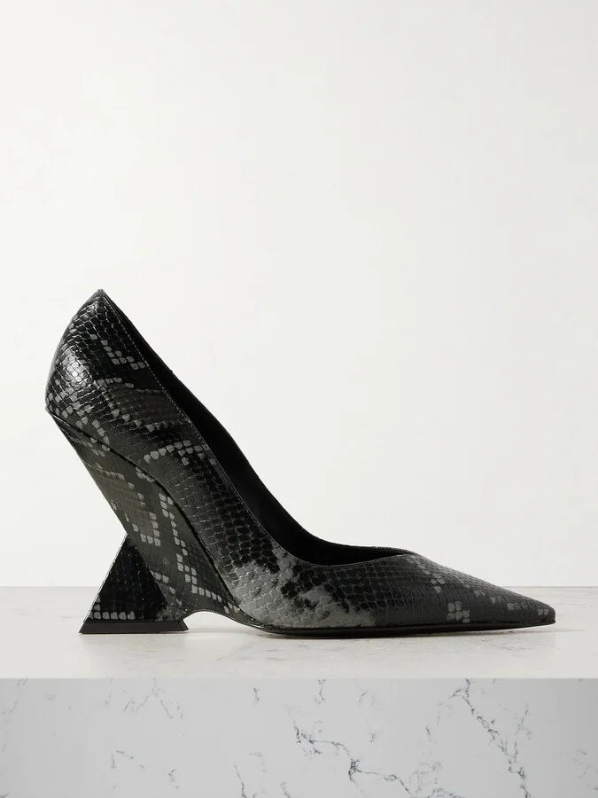 The Attico - Cheope Snake-effect Leather Pumps - Animal print