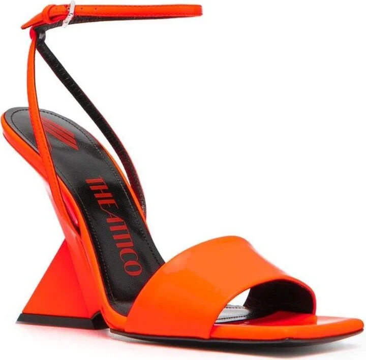The Attico Cheope Synthetic Patent Sandals - Image 4