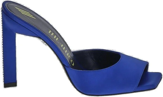 The Attico Crystal-Embellished Satin Mules