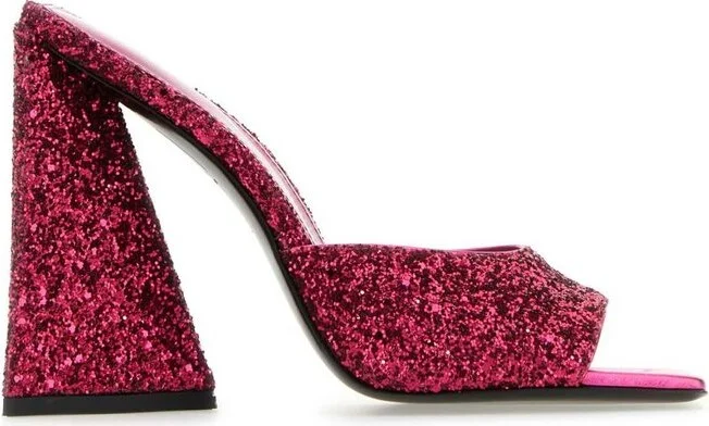 The Attico Devon Open-Toe Glitter Sandals