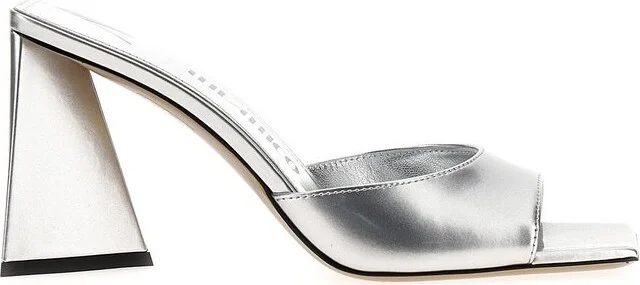 The Attico Devon Square-Toe Metallic Mules