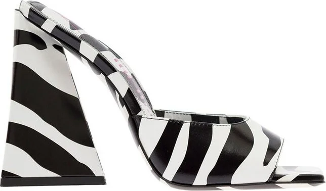 The Attico Devon Zebra Pattern Sandals