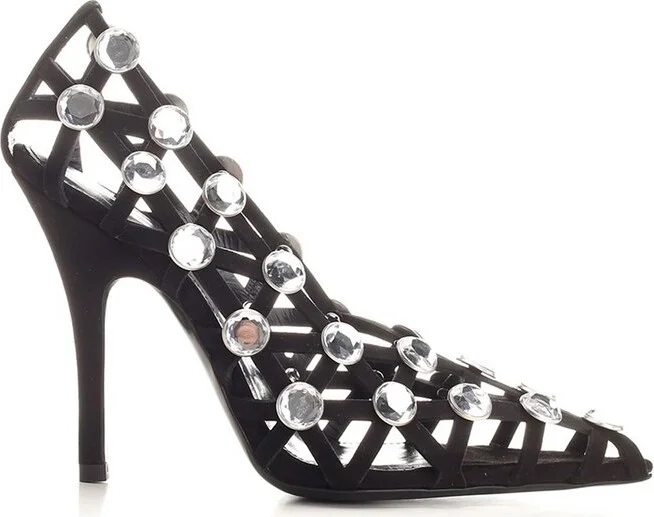 The Attico Embellished Pointed-Toe Pumps