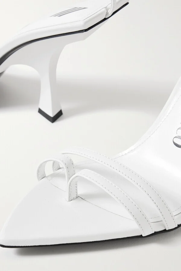 The Attico - Ester Leather Sandals - White - Image 4