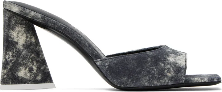 The Attico Gray Mini Devon Mules