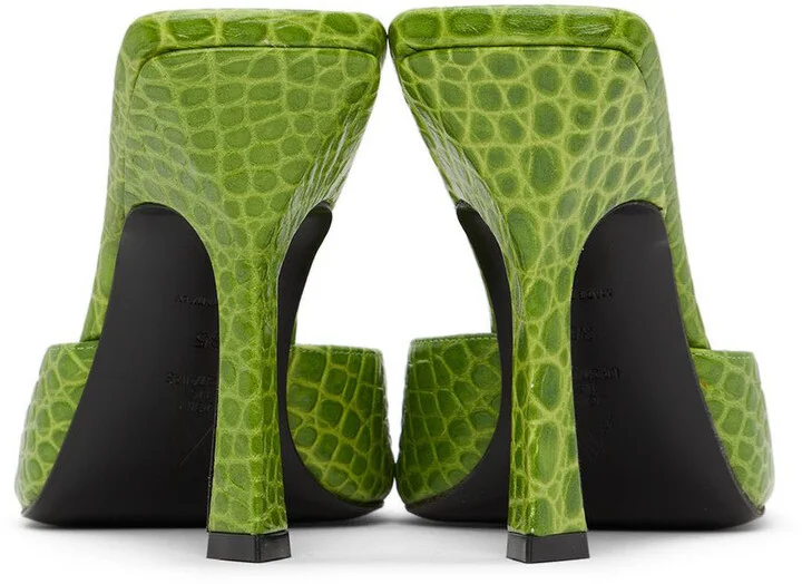 The Attico Green Anais Heeled Sandals - Image 2
