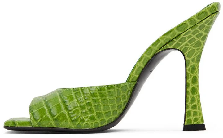 The Attico Green Anais Heeled Sandals - Image 3