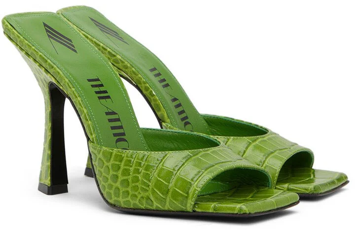 The Attico Green Anais Heeled Sandals - Image 4