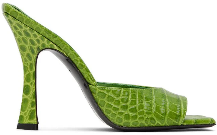 The Attico Green Anais Heeled Sandals