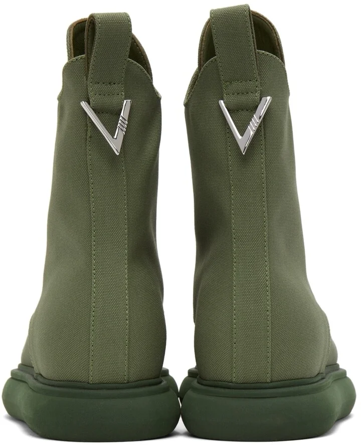 The Attico Green Canvas Selene Ankle Boots - Image 4