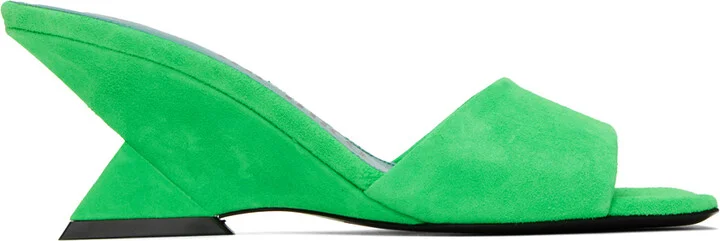 The Attico Green Cheope Mules