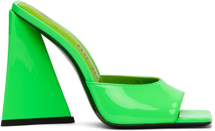 The Attico Green Devon Heeled Sandals