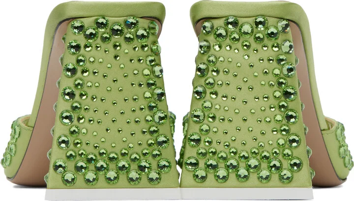The Attico Green Mini Devon Mules - Image 2