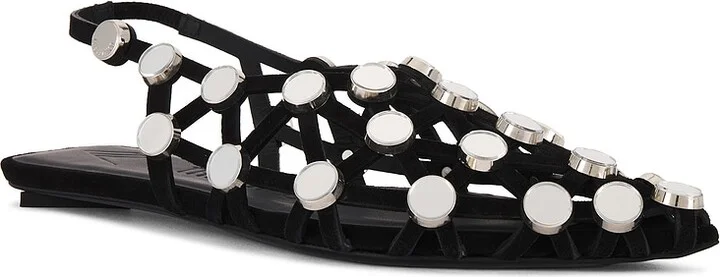 THE ATTICO Grid Ballerina Flat in Black - Image 2