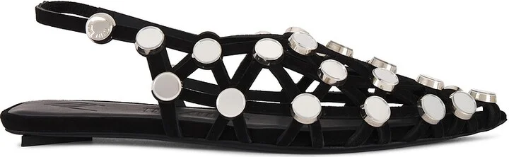 THE ATTICO Grid Ballerina Flat in Black