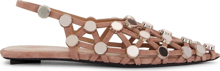 THE ATTICO Grid Ballerina Flat in Brown
